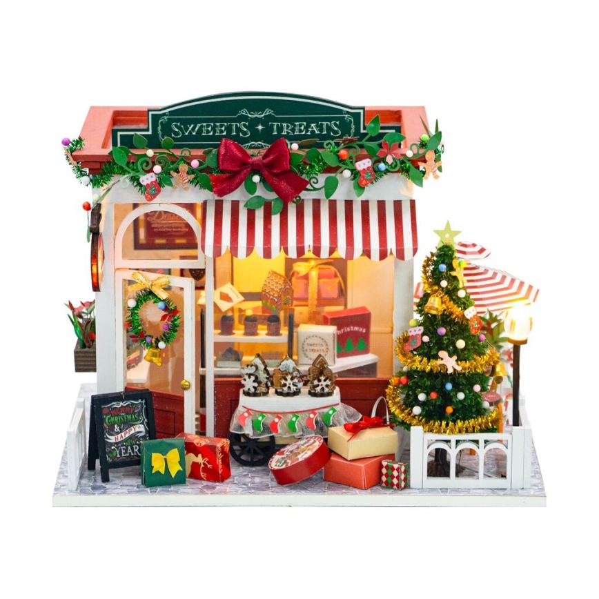 2Kids Toys - Miniatyr av hus Julgodisaffär 2xAAA