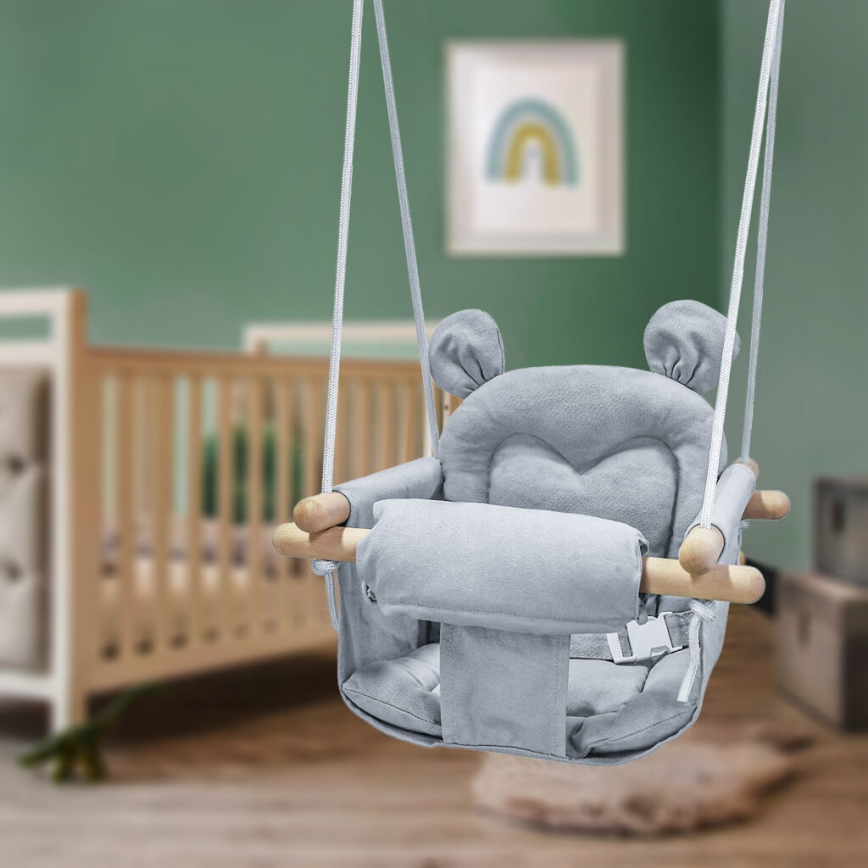 2Kids Toys - Textilgunga för barn grå/bok