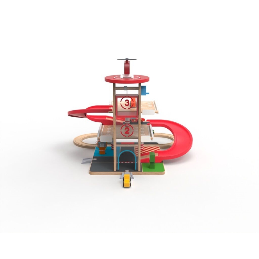 2Kids Toys - Trägarage med tågspår
