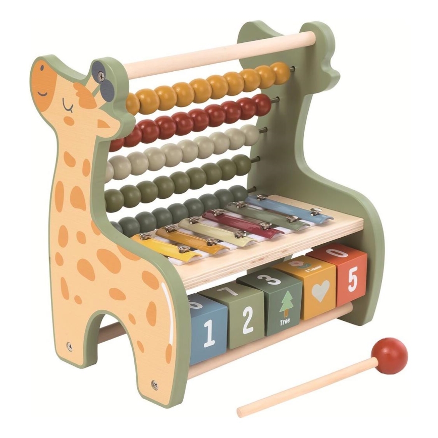 2Kids Toys - Träleksak med multifunktionell räknehjälp Giraff