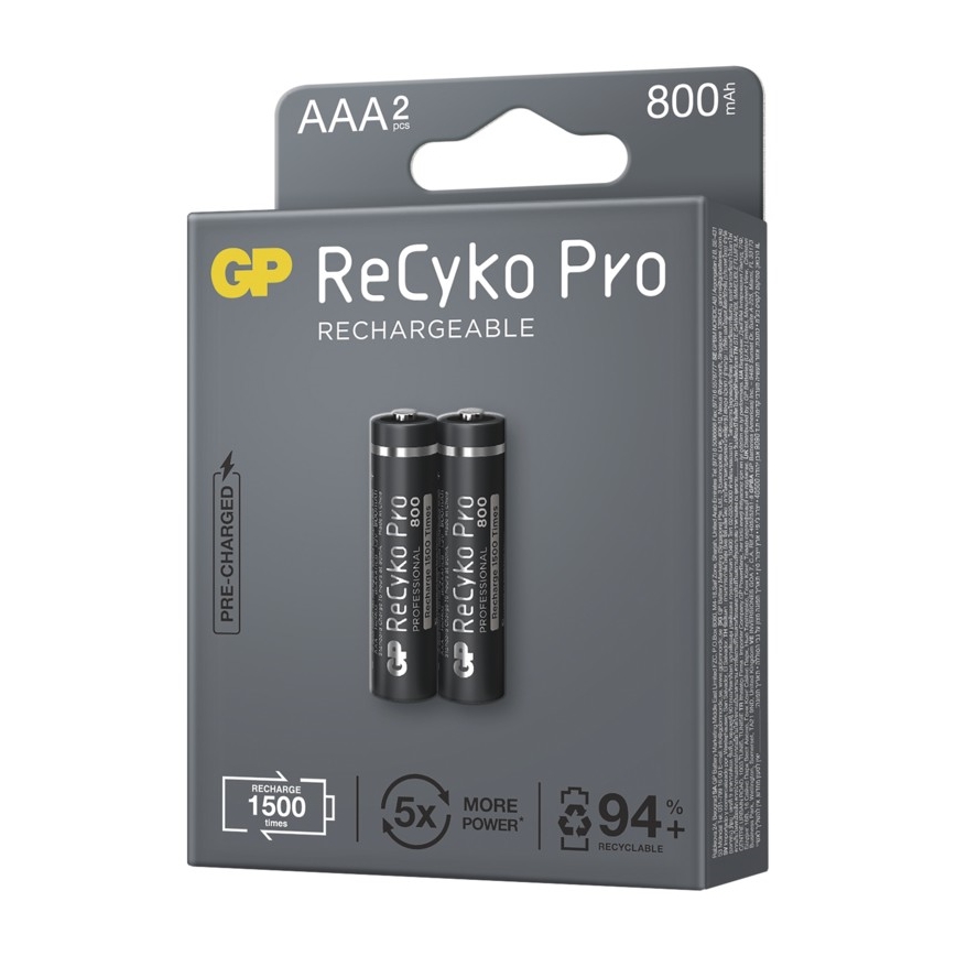 2st Laddningsbara Batterier GP AAA ReCyko Pro NiMH/1,2V/800 mAh