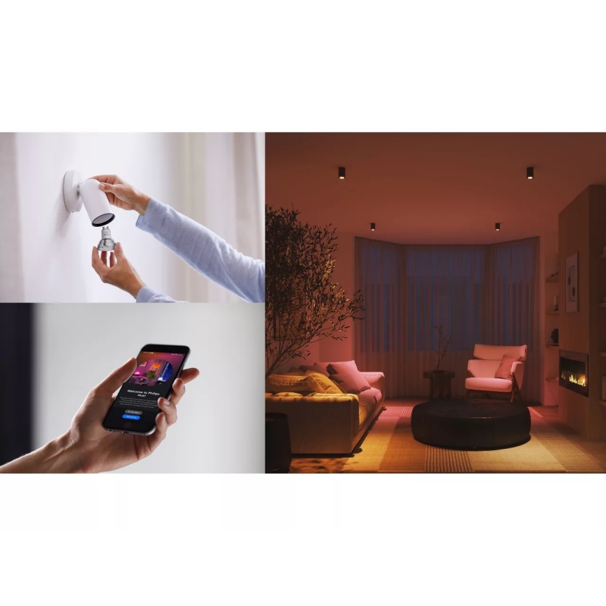 Set om 3 dimbara LED-lampor Philips Hue White And Color Ambiance Essential GU10/4,7W/230V 2200-6500K