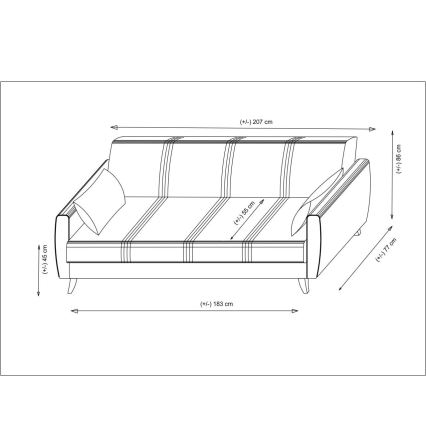 3-sits bäddsoffa KORFU beige