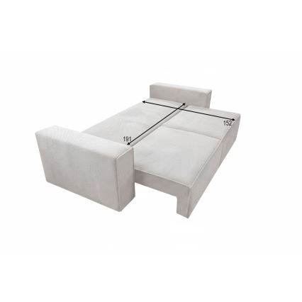 3-sits bäddsoffa med förvaring RONDA beige