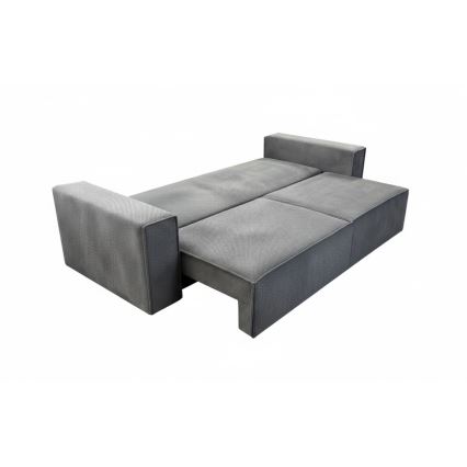 3-sits bäddsoffa med förvaring RONDA, grå