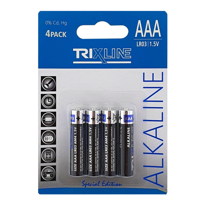 4 delar Alkaliskt batteri AAA 1,5V