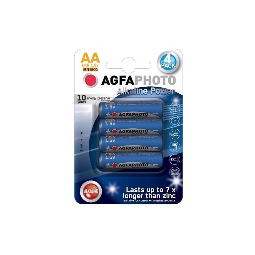 4st Alkaliska batterier AA 1,5V
