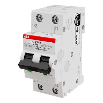 ABB 2CSR255080R1165 - 2-poligt skydd med kretsbrytare DS201 B16 230V
