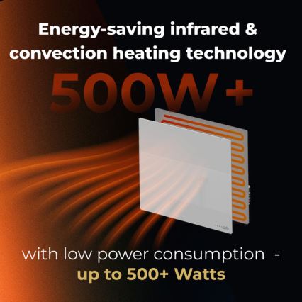 AENO - Smart elektrisk infrapanel 500W timer/termostat Wi-Fi vit
