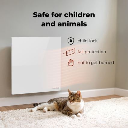 AENO - Smart elektrisk infrapanel 500W timer/termostat Wi-Fi vit