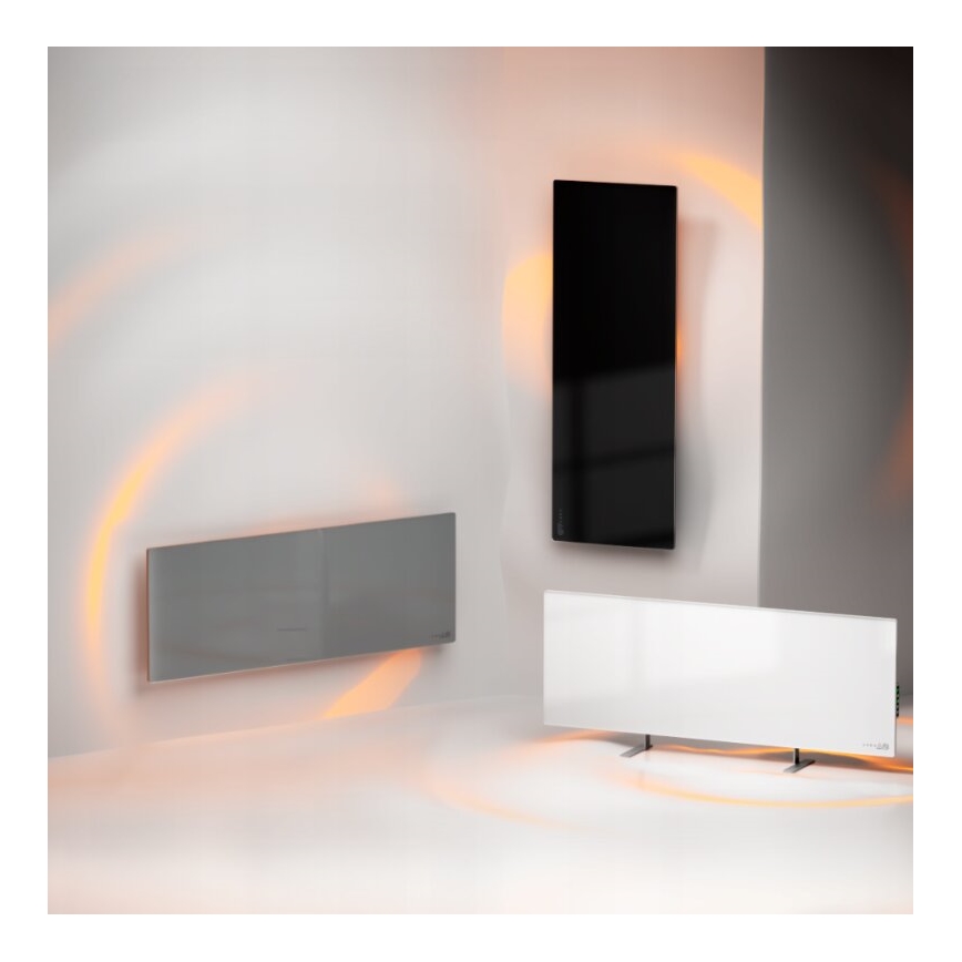 AENO - Smart elektrisk infraröd panel med LED display 700W Timer/termostat IP44 Wi-fi grå