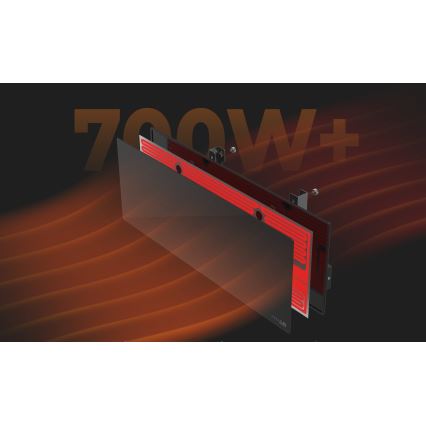 AENO - Smart elektrisk infraröd panel 700W Timer/termostat IP44 Wi-fi svart