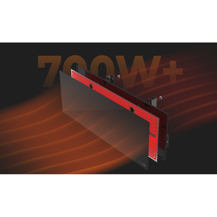 AENO - Smart elektrisk infraröd panel 700W Timer/termostat IP44 Wi-fi svart
