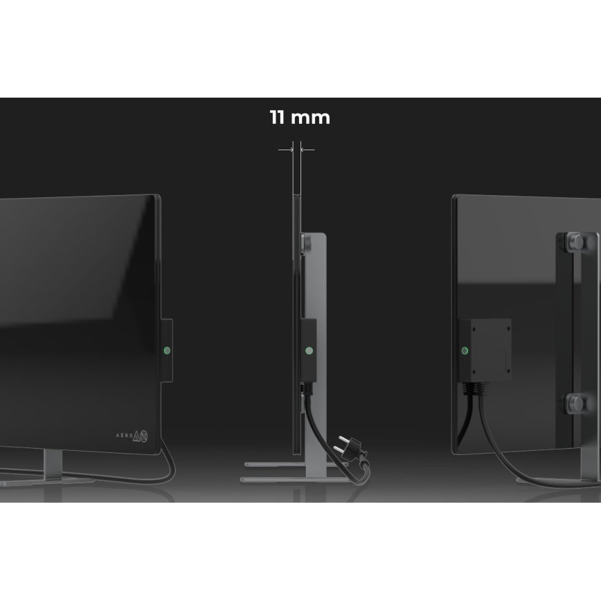 AENO - Smart elektrisk infraröd panel 700W Timer/termostat IP44 Wi-fi svart