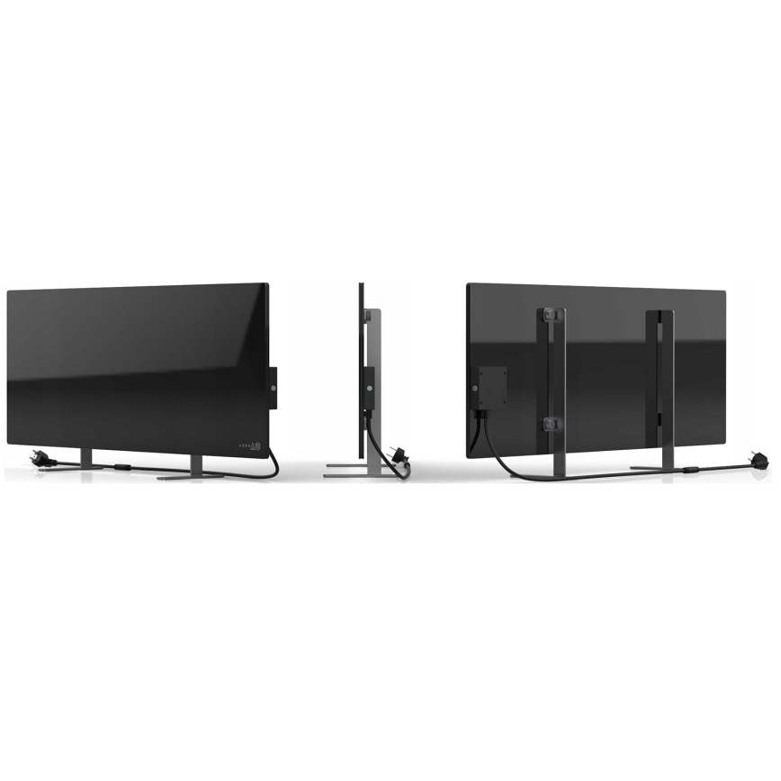 AENO - Smart elektrisk infraröd panel med LED display 700W Timer/termostat IP44 Wi-fi svart
