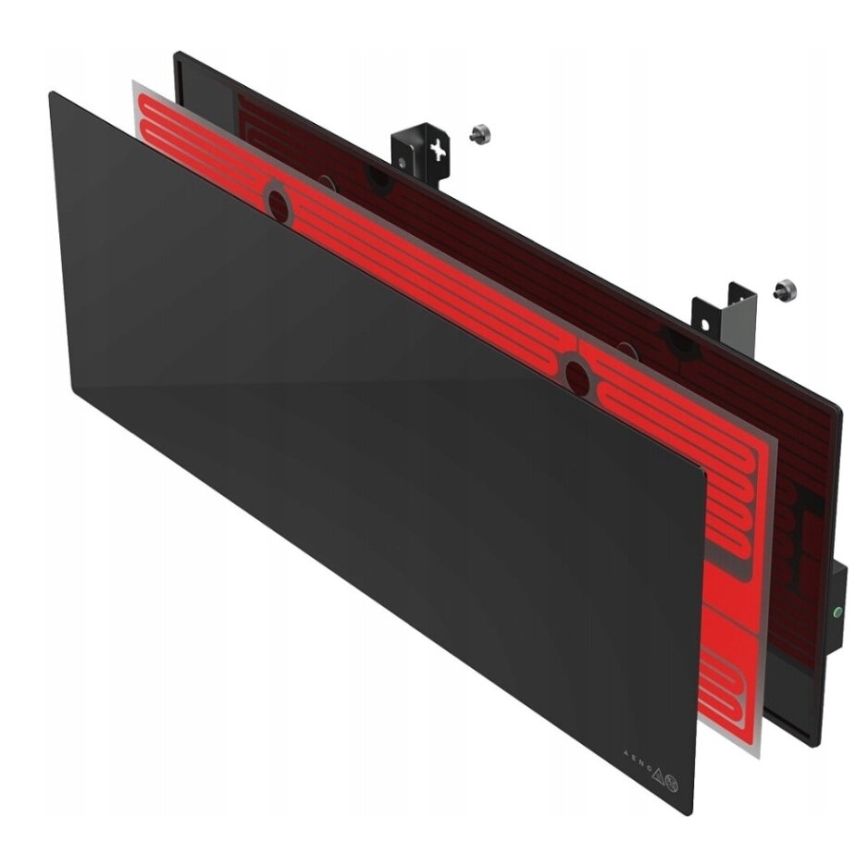 AENO - Smart elektrisk infraröd panel med LED display 700W Timer/termostat IP44 Wi-fi svart