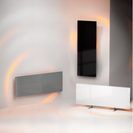AENO - Smart elektrisk infraröd panel med LED display 700W Timer/termostat IP44 Wi-fi svart