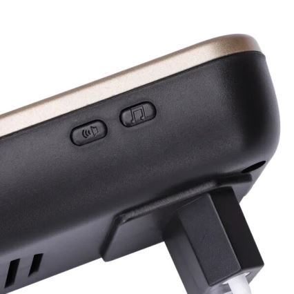 Aigostar - SET 2x Trådlös dörrklocka för vägguttag 230V/12V IP44 svart/koppar