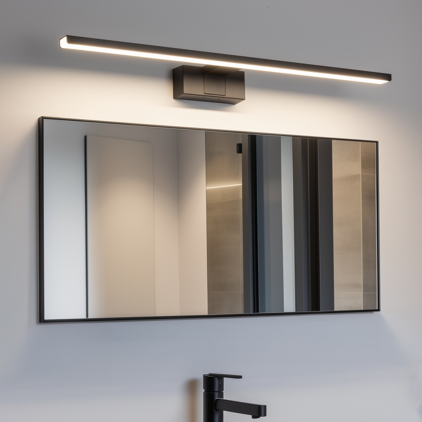 Aigostar - Badrumsspegel med LED-belysning LED/12W/230V 4000K 60 cm IP44 svart