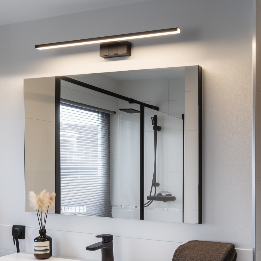 Aigostar - Badrumsspegel med LED-belysning LED/12W/230V 4000K 60 cm IP44 svart