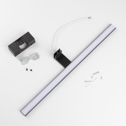 Aigostar - Badrumsspegel med LED-belysning LED/12W/230V 4000K 60 cm IP44 svart