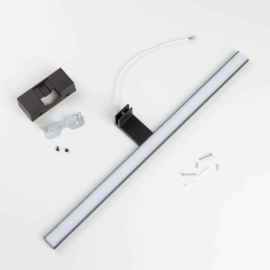 Aigostar - Badrumsspegel med LED-belysning LED/12W/230V 4000K 60 cm IP44 svart