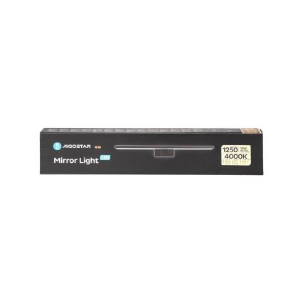 Aigostar - Badrumsspegel med LED-belysning LED/12W/230V 4000K 60 cm IP44 svart