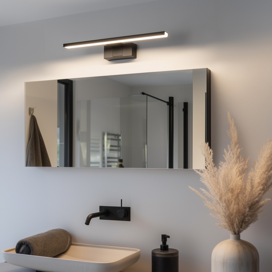 Aigostar - Badrumsspegel med LED-belysning LED/8W/230V 4000K 40 cm IP44 svart