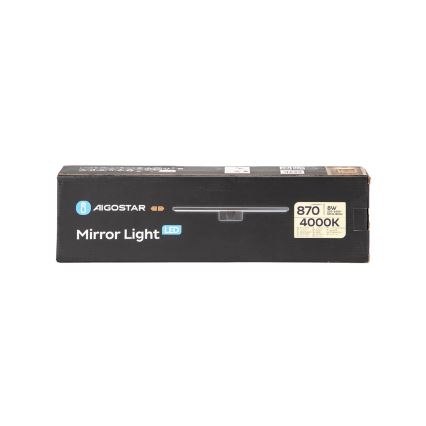 Aigostar - Badrumsspegel med LED-belysning LED/8W/230V 4000K 40 cm IP44 svart