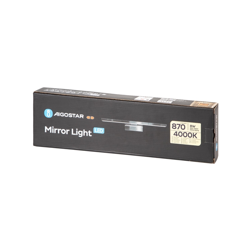 Aigostar - Badrumsspegel med LED-belysning LED/8W/230V 4000K 40cm IP44