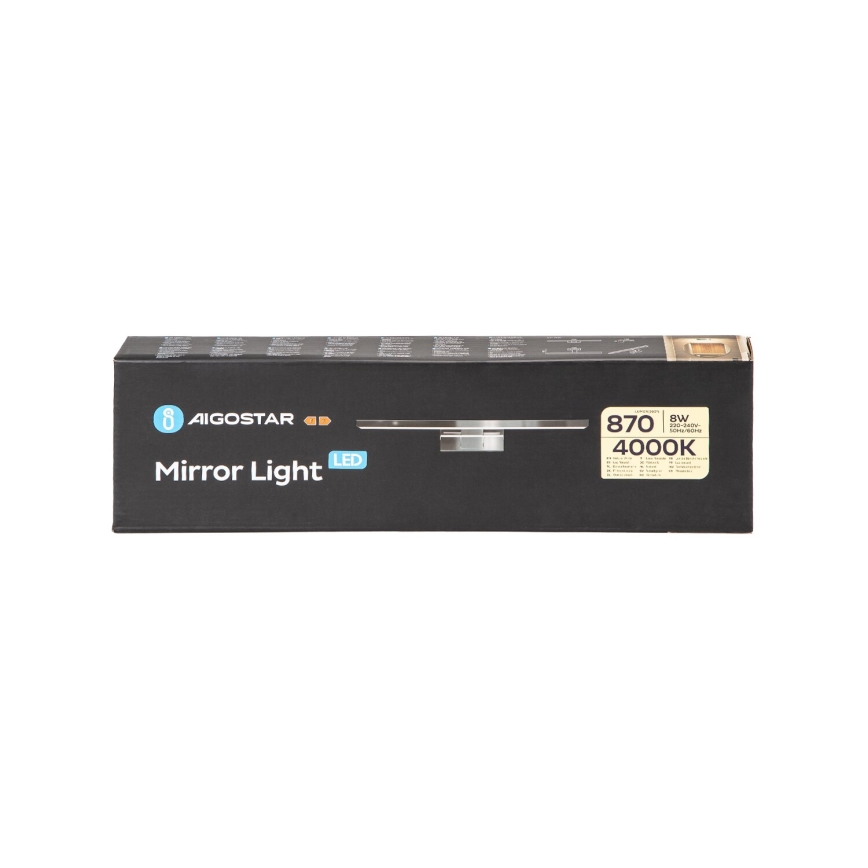 Aigostar - Badrumsspegel med LED-belysning LED/8W/230V 4000K 40cm IP44