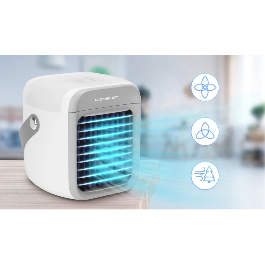 Aigostar - Bärbar air cooler 8W/5V vit