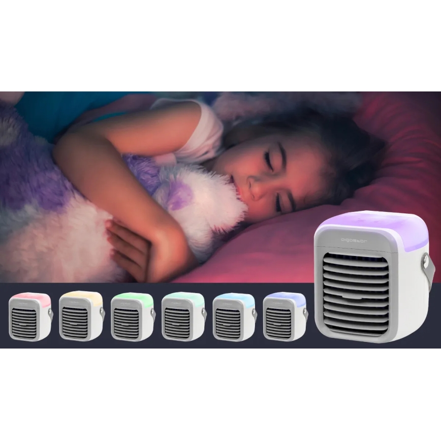 Aigostar - Bärbar air cooler 8W/5V vit