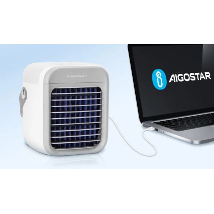 Aigostar - Bärbar air cooler 8W/5V vit