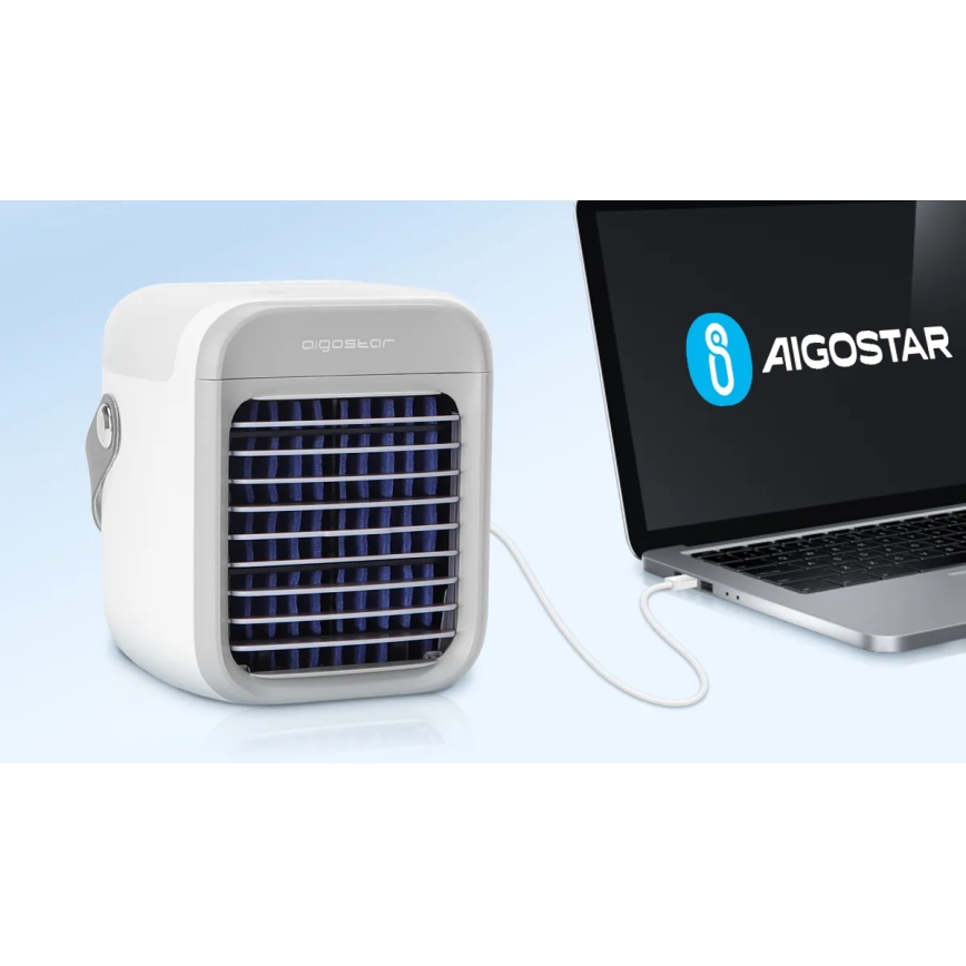 Aigostar - Bärbar air cooler 8W/5V vit