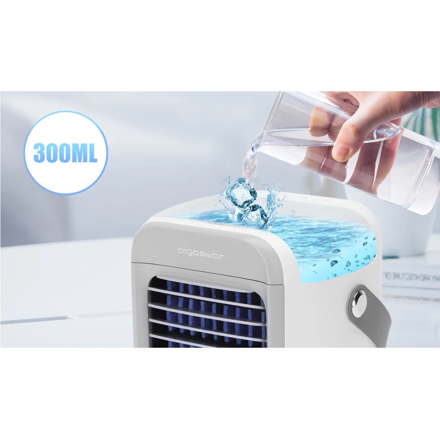Aigostar - Bärbar air cooler 8W/5V vit