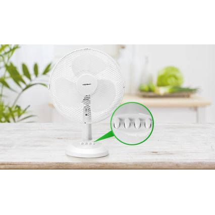 Aigostar - Bordsfläkt 35W/230V 34 cm vit