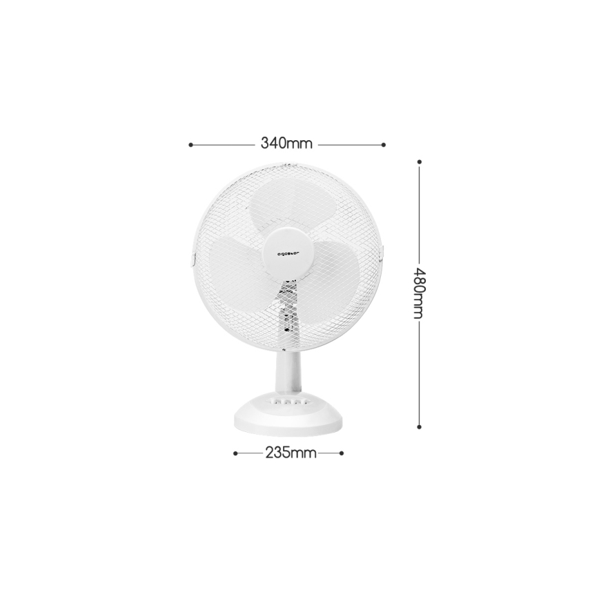 Aigostar - Bordsfläkt 35W/230V 34 cm vit