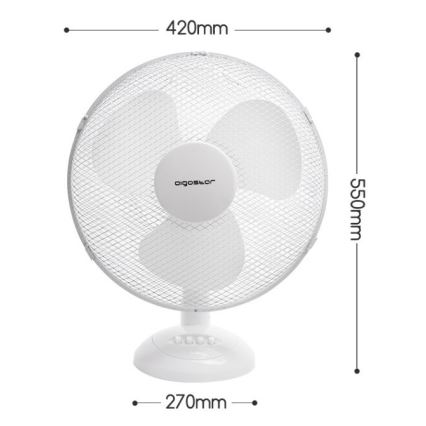 Aigostar - Bordsfläkt 45W/230V 34 cm vit
