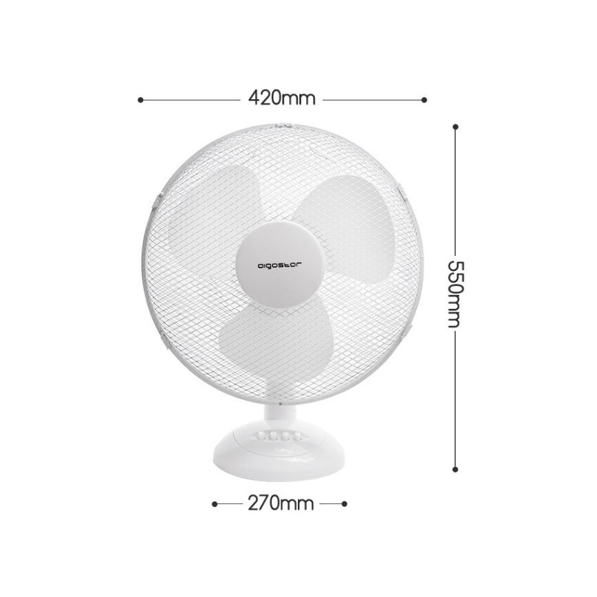Aigostar - Bordsfläkt 45W/230V 34 cm vit