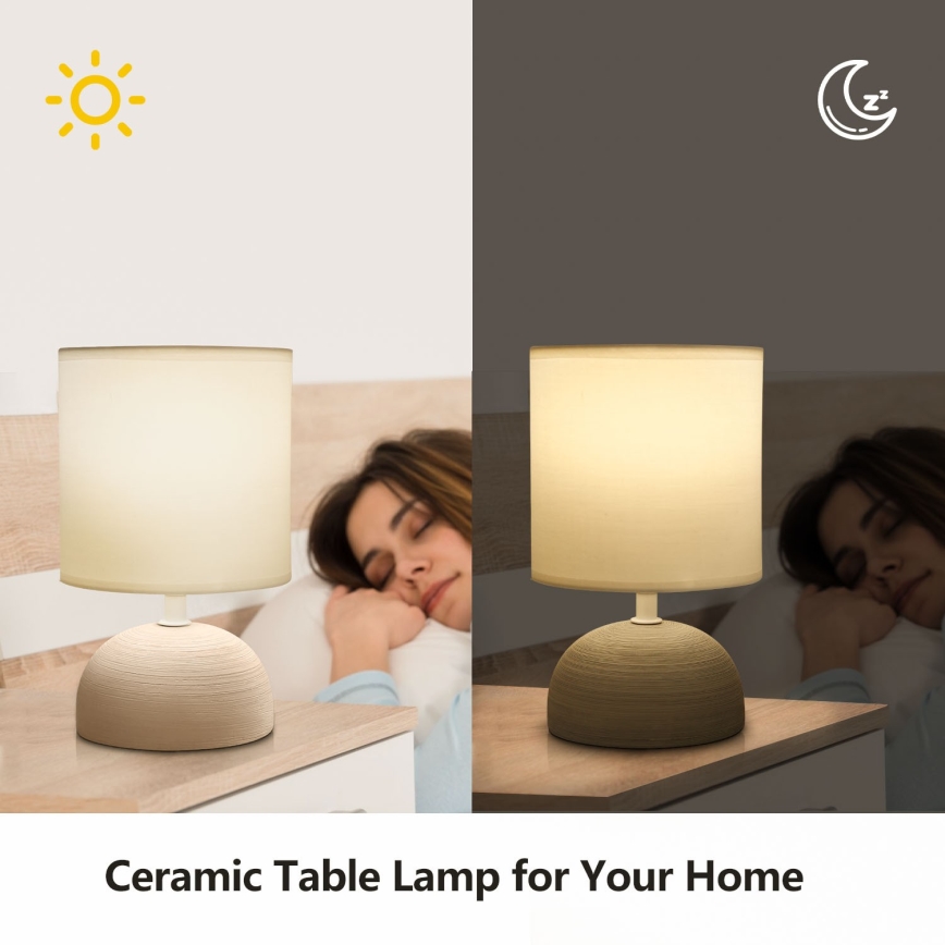 Aigostar - Bordslampa 1xE14/40W/230V beige/vit