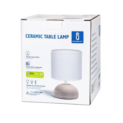 Aigostar - Bordslampa 1xE14/40W/230V beige/vit