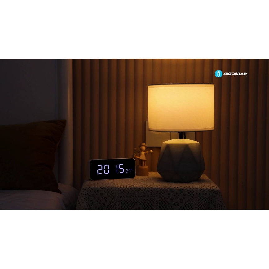 Aigostar - Bordslampa 1xE14/40W/230V grå