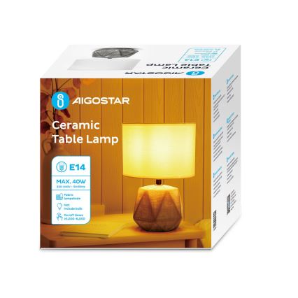 Aigostar - Bordslampa 1xE14/40W/230V grå