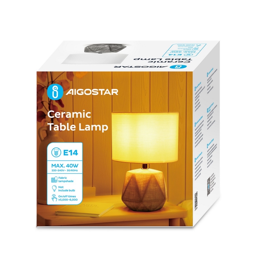 Aigostar - Bordslampa 1xE14/40W/230V grå