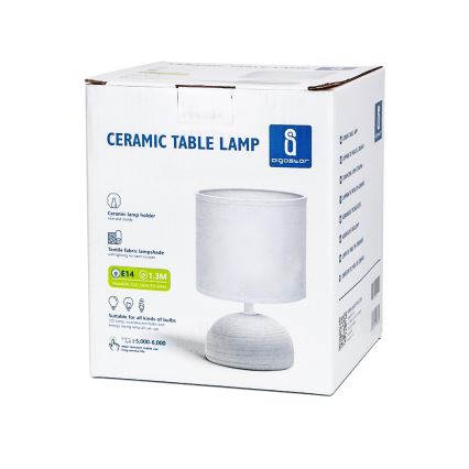 Aigostar - Bordslampa 1xE14/40W/230V grå/vit