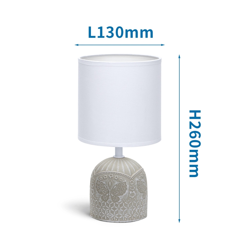 Aigostar - Bordslampa 1xE14/40W/230V grå/vit