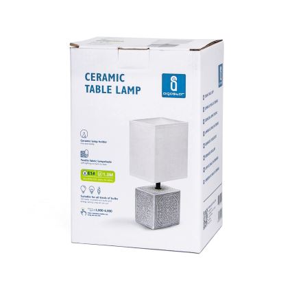 Aigostar - Bordslampa 1xE14/40W/230V grå/vit