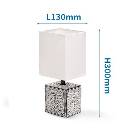 Aigostar - Bordslampa 1xE14/40W/230V grå/vit