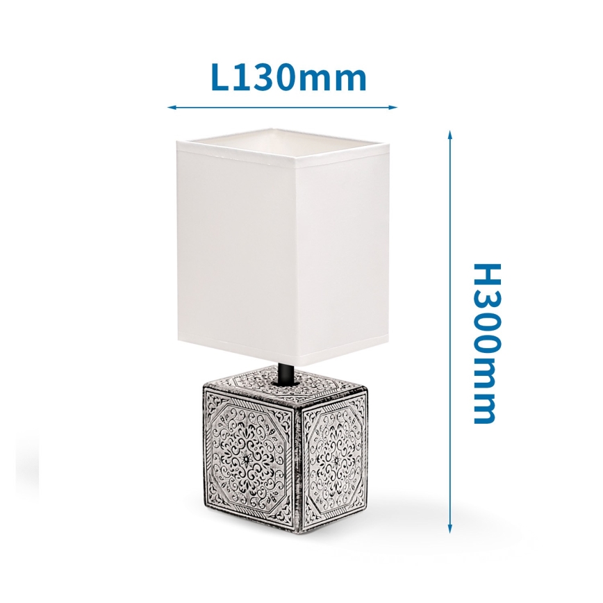 Aigostar - Bordslampa 1xE14/40W/230V grå/vit